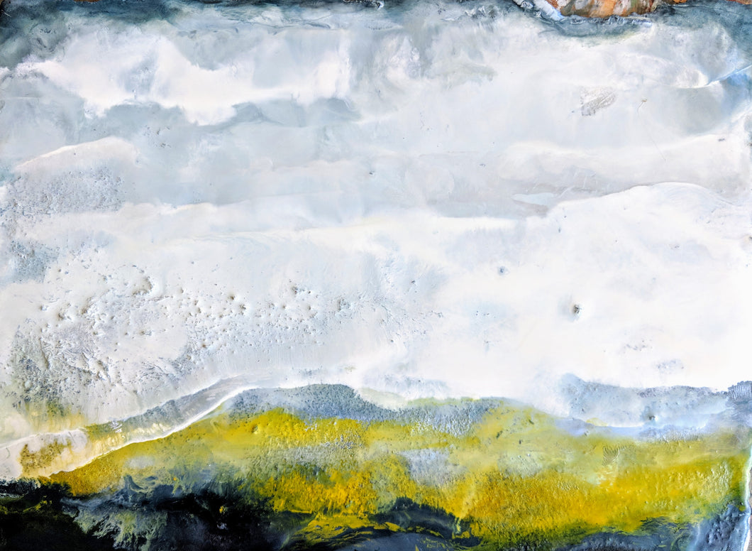 Encaustic Landscape on paper,  8